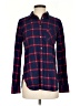 J.Crew 100% Cotton Plaid Blue Long Sleeve Button-Down Shirt Size 2 - photo 1