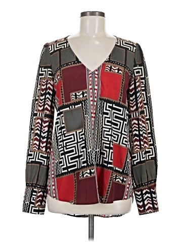Lavender Brown Long Sleeve Blouse (view 1)