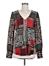 Lavender Brown 100% Polyester Red Long Sleeve Blouse Size M - photo 1