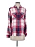 Express 100% Rayon Plaid Pink Long Sleeve Button-Down Shirt Size S - photo 1
