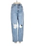 Missguided Hearts Blue Jeans Size 4 - photo 1