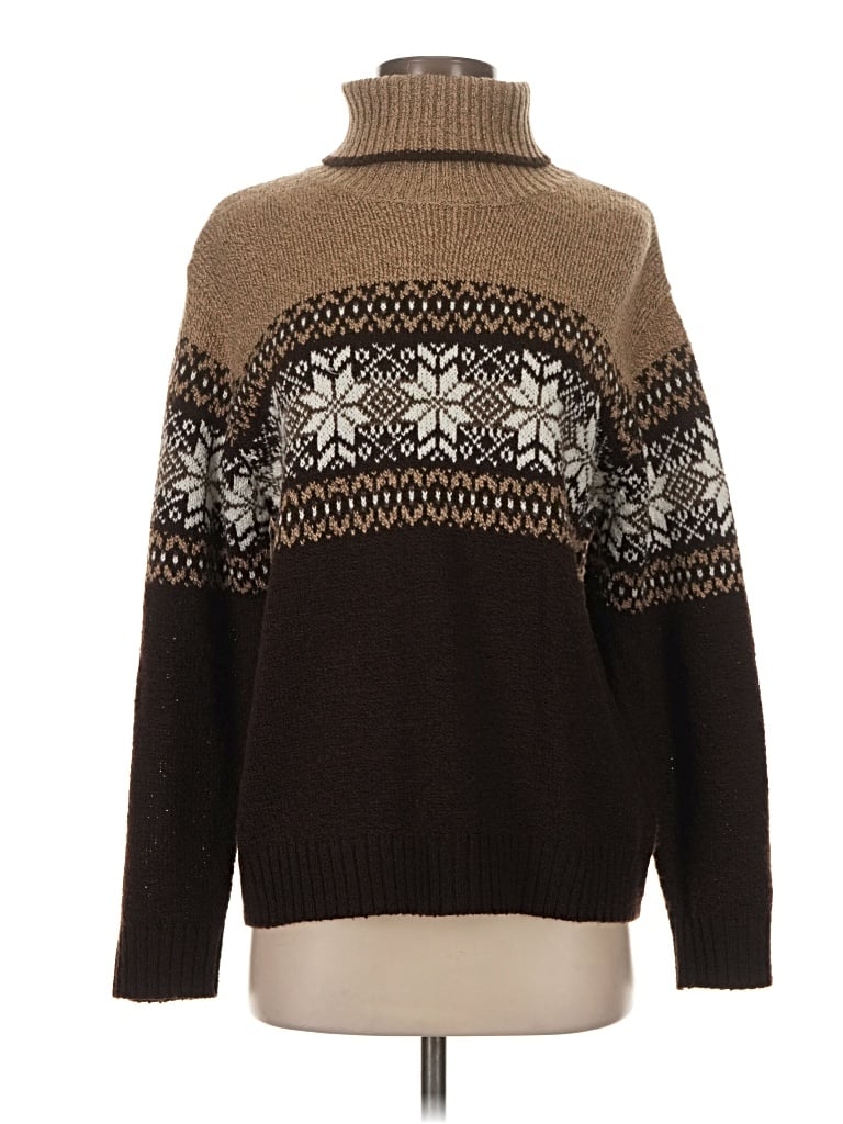 Pre-owned Carolyn Taylor Turtleneck Sweater In Brown