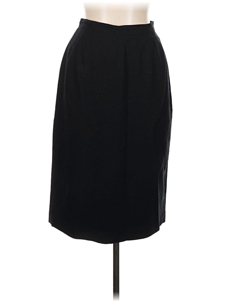 Pre-owned Kasper A.s.l. Wool Skirt In Black