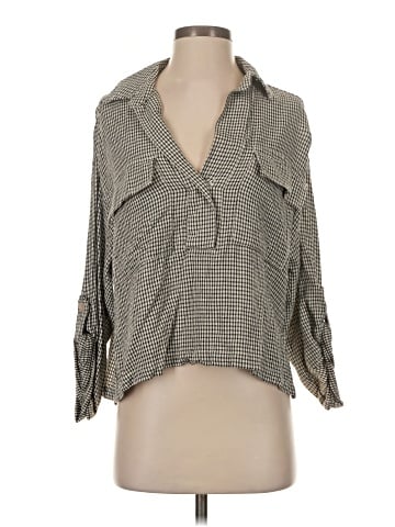 Max Studio 3/4 Sleeve Button-Down Shirt (view 1)