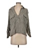 Max Studio Houndstooth Gray 3/4 Sleeve Button-Down Shirt Size S - photo 1