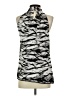 Calvin Klein 100% Polyester Silver Sleeveless Blouse Size S - photo 2