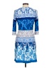 Donna Morgan Paisley Blue Cocktail Dress Size 6 - photo 2