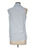 MICHAEL Michael Kors Stripes Blue Sleeveless Button-Down Shirt Size M - photo 2
