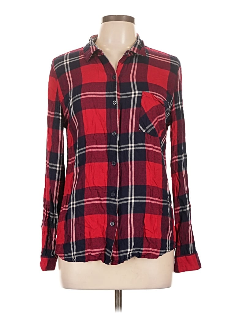 Pre-owned Miami Long Sleeve Henley Shirt In Red