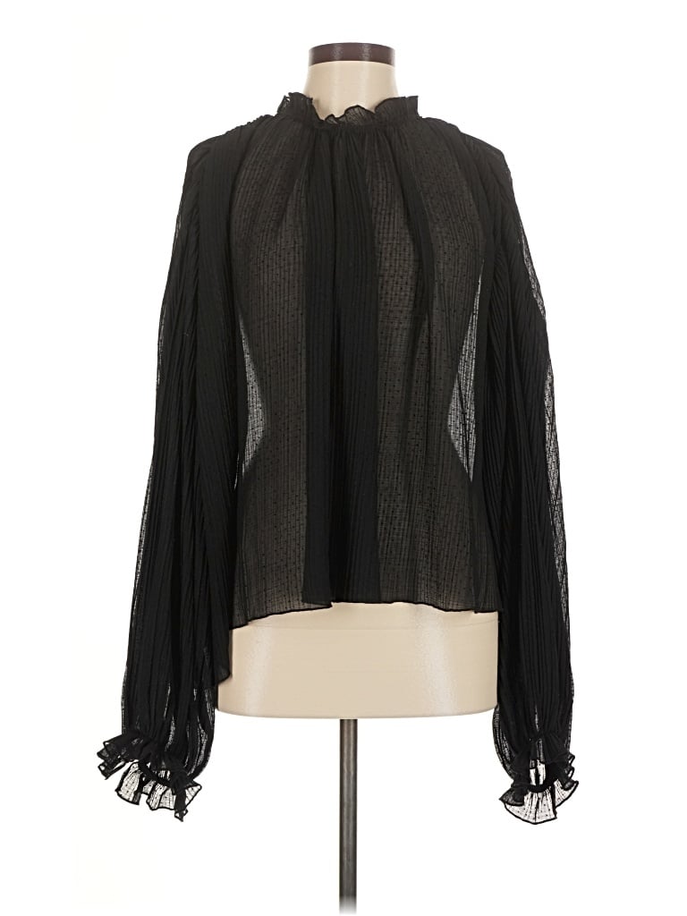 Pre-owned Topshop Long Sleeve Blouse In Black