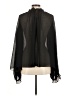 Topshop 100% Polyester Black Long Sleeve Blouse Size 8 - photo 2