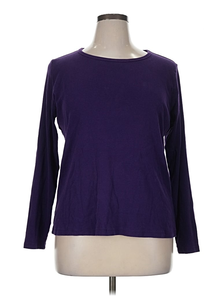 Pre-owned St. John's Bay Long Sleeve T-shirt In Purple