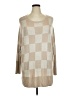 wonderly 100% Rayon Checkered-gingham Tan Pullover Sweater Size XL - photo 1