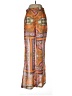 PrettyLittleThing 100% Polyester Paisley Orange Dress Pants Size 8 - photo 1
