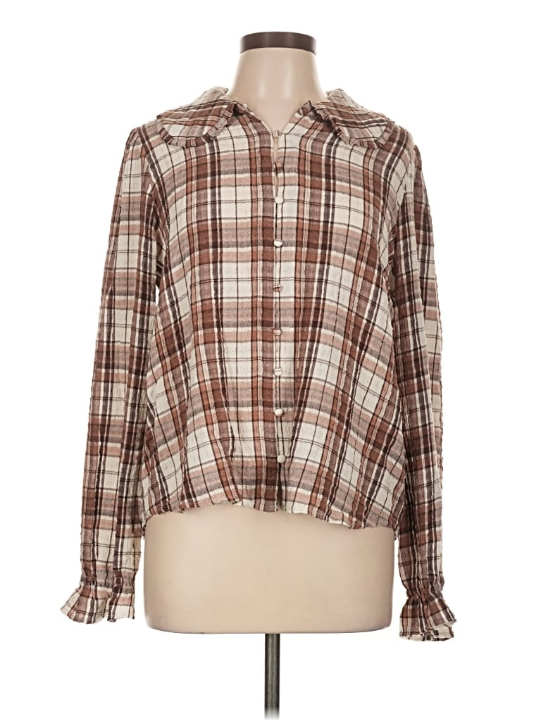 Jane And Delancey Long Sleeve Blouse In Brown