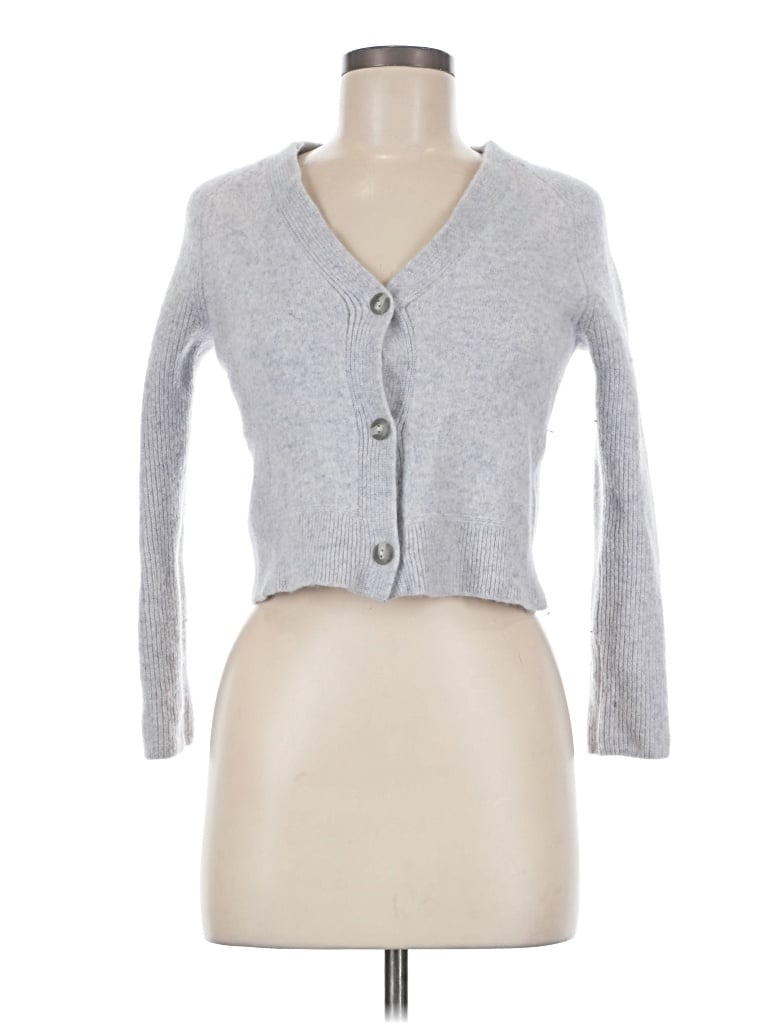 Pre-owned Lululemon Athletica Cashmere Cardigan Sweater In Gray
