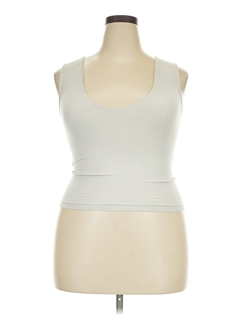 Pre-owned Aura Tank Top Ivory Strapless Neckline Tops