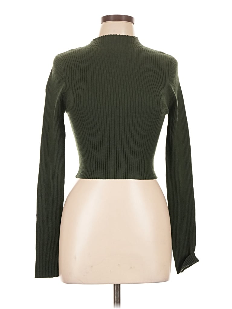 Pre-owned Love Tree Turtleneck Sweater In Green