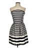Double Zero 100% Polyester Stripes Silver Casual Dress Size S - photo 1