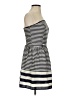 Double Zero 100% Polyester Stripes Silver Casual Dress Size S - photo 4