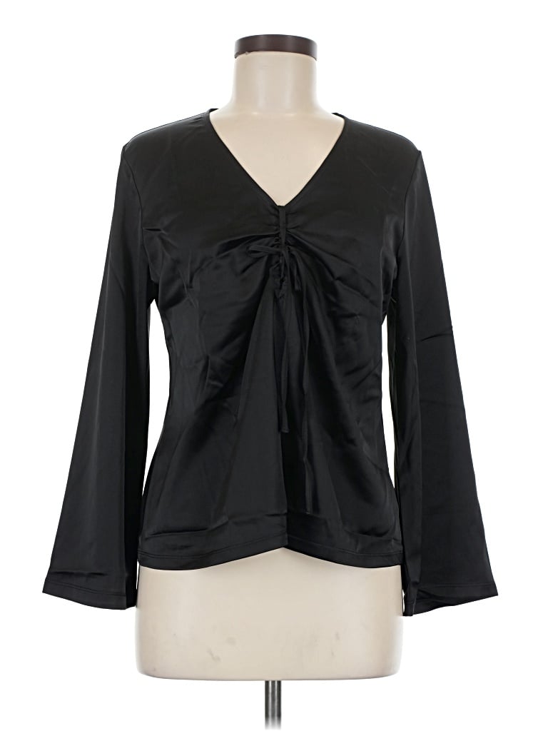 Pre-owned Nine West Long Sleeve Blouse In Black