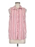 Skies Are Blue 100% Polyester Checkered-gingham Red Sleeveless Blouse Size M - photo 1