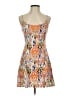 Aqua Print Orange Cocktail Dress Size S - photo 1