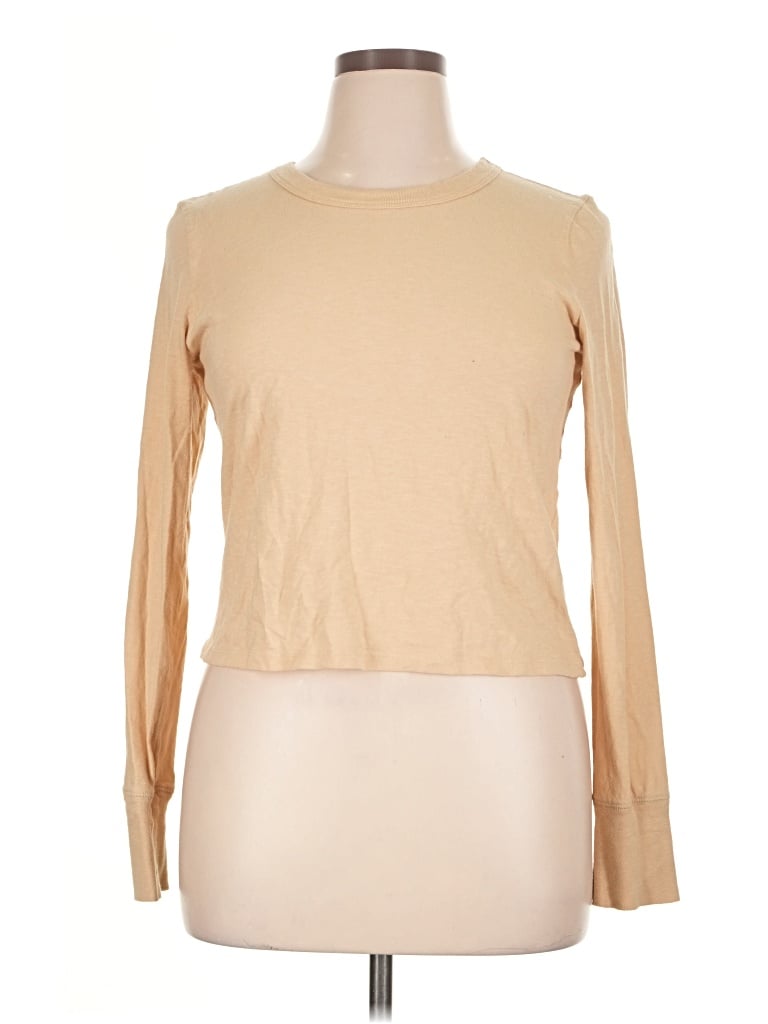 Pre-owned Aerie Long Sleeve T-shirt In Tan