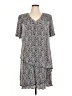 Connected Apparel 100% Polyester Print Gray Casual Dress Size 16 - photo 1