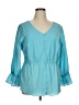 Lane Bryant Teal 3/4 Sleeve Blouse Size 14/16 - photo 1