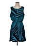 Dina Be Graphic Teal Cocktail Dress Size 2 - photo 1
