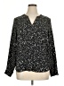 Apt. 9 100% Polyester Stars Black Long Sleeve Blouse Size XL - photo 1
