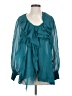 Nanette Lepore 100% Silk Teal Blouse Size 4 - photo 1