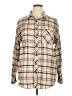 Unbranded 100% Cotton Plaid Tan Long Sleeve Button-Down Shirt Size XL - photo 1