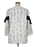 Alfani 100% Polyester Polka Dots Silver 3/4 Sleeve Blouse Size XL - photo 2