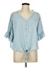 La Miel Blue 3/4 Sleeve Blouse Size L - photo 1