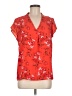 Halogen 100% Polyester Red Short Sleeve Blouse Size M - photo 1