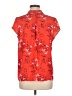 Halogen 100% Polyester Red Short Sleeve Blouse Size M - photo 2
