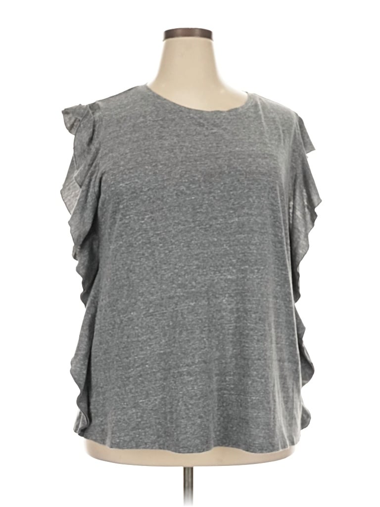Pre-owned Lane Bryant Sleeveless T-shirt In Gray