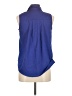 Monteau Blue Sleeveless Button-Down Shirt Size M - photo 2