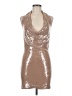 Missguided Metallic Tan Cocktail Dress Size M - photo 1