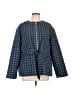 Anne Klein 100% Cotton Houndstooth Blue Jacket Size L - photo 1