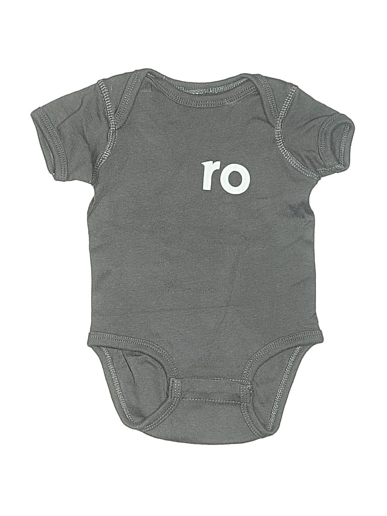 Pre-owned Assorted Brands Babies' Short Sleeve Onesie In Gray
