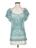 BCBGMAXAZRIA 100% Cotton Teal Short Sleeve Top Size S - photo 1