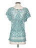 BCBGMAXAZRIA 100% Cotton Teal Short Sleeve Top Size S - photo 2