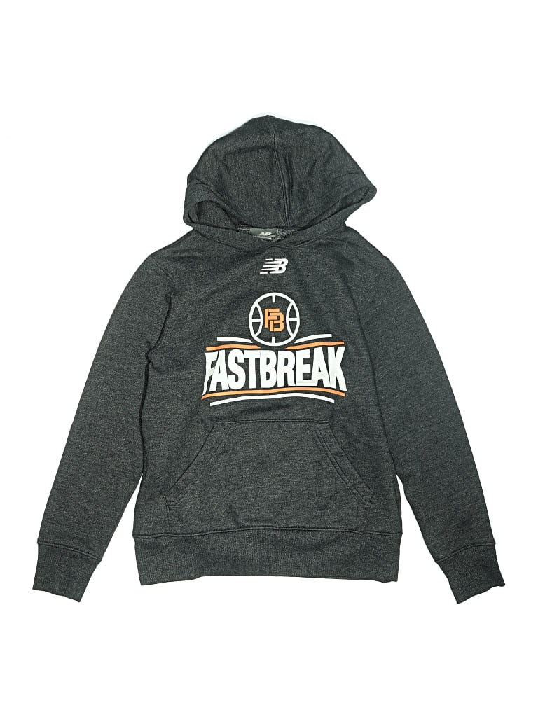 Pre-owned New Balance Kids' Pullover Hoodie In Gray
