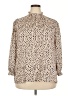 Unbranded 100% Polyester Animal Print Tan Long Sleeve Blouse Size XXL - photo 1