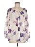 Lucky Brand 100% Polyester Ivory 3/4 Sleeve Blouse Size L - photo 1