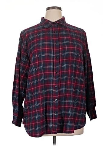 Ellos Long Sleeve Button-Down Shirt (view 1)
