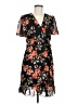 Neiman Marcus 100% Polyester Floral Black Cocktail Dress Size 6 - photo 1